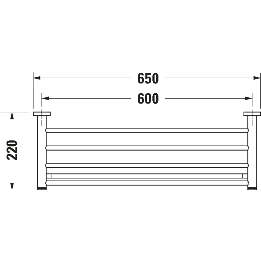 Duravit 99251000 - Porta asciugamani a parete D-CODE 65 cm cromo lucido