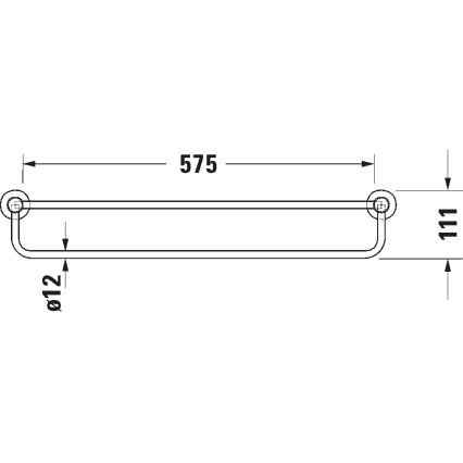 Duravit 99251000 - Porta asciugamani a parete D-CODE 65 cm cromo lucido