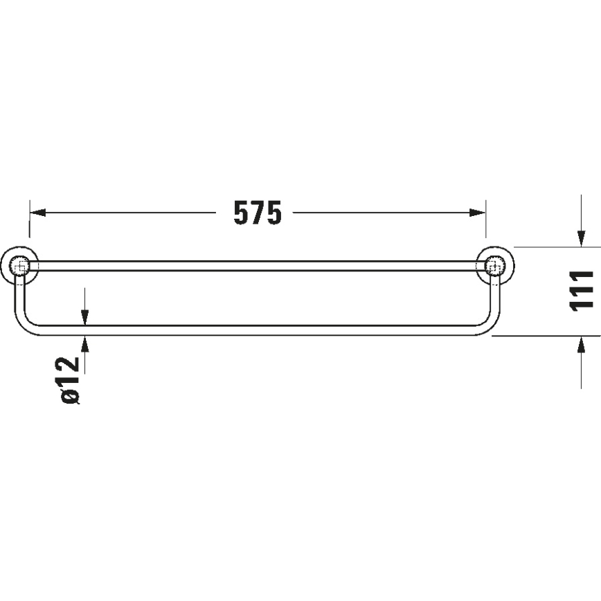 Duravit 99251000 - Porta asciugamani a parete D-CODE 65 cm cromo lucido