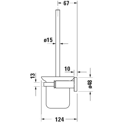 Duravit 99271000 - Scopino WC da parete D-CODE, finitura cromo lucido