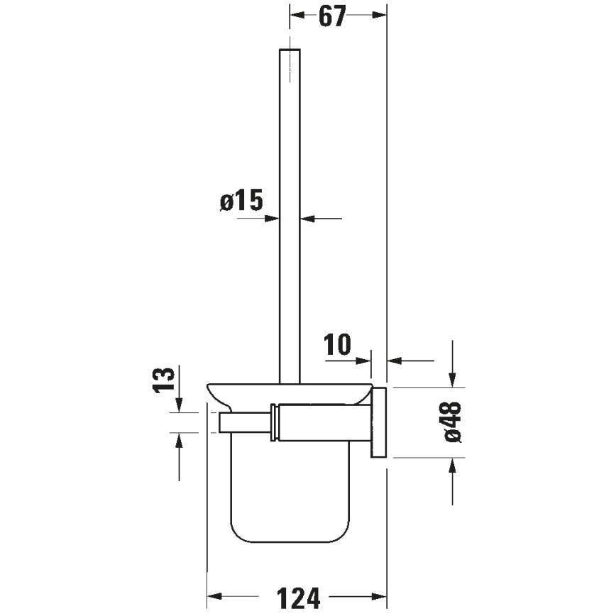 Duravit 99271000 - Scopino WC da parete D-CODE, finitura cromo lucido