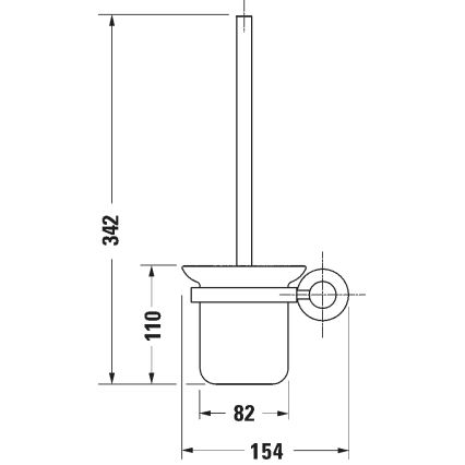 Duravit 99271000 - Scopino WC da parete D-CODE, finitura cromo lucido