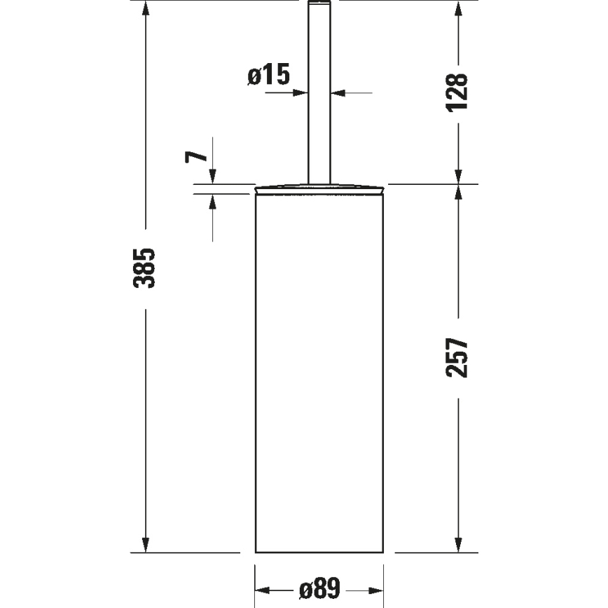 Duravit 99284600 - Scopino per WC da terra D‑CODE, nero opaco