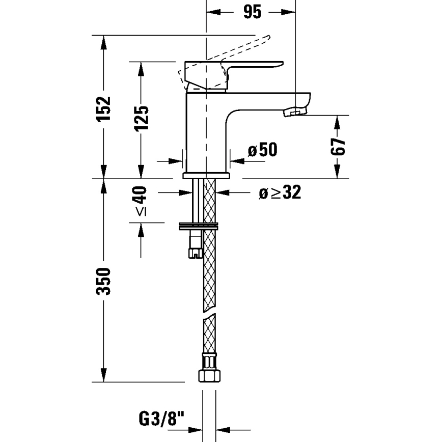 Duravit DC1013002046 - Miscelatore per lavabo D-CODE nero opaco
