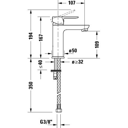Duravit DC1023002046 - Miscelatore per lavabo D-CODE nero opaco