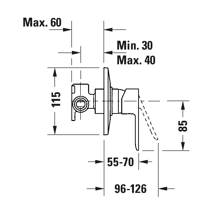 Duravit DC4210007010 - Miscelatore doccia da incasso D-CODE cromo lucido