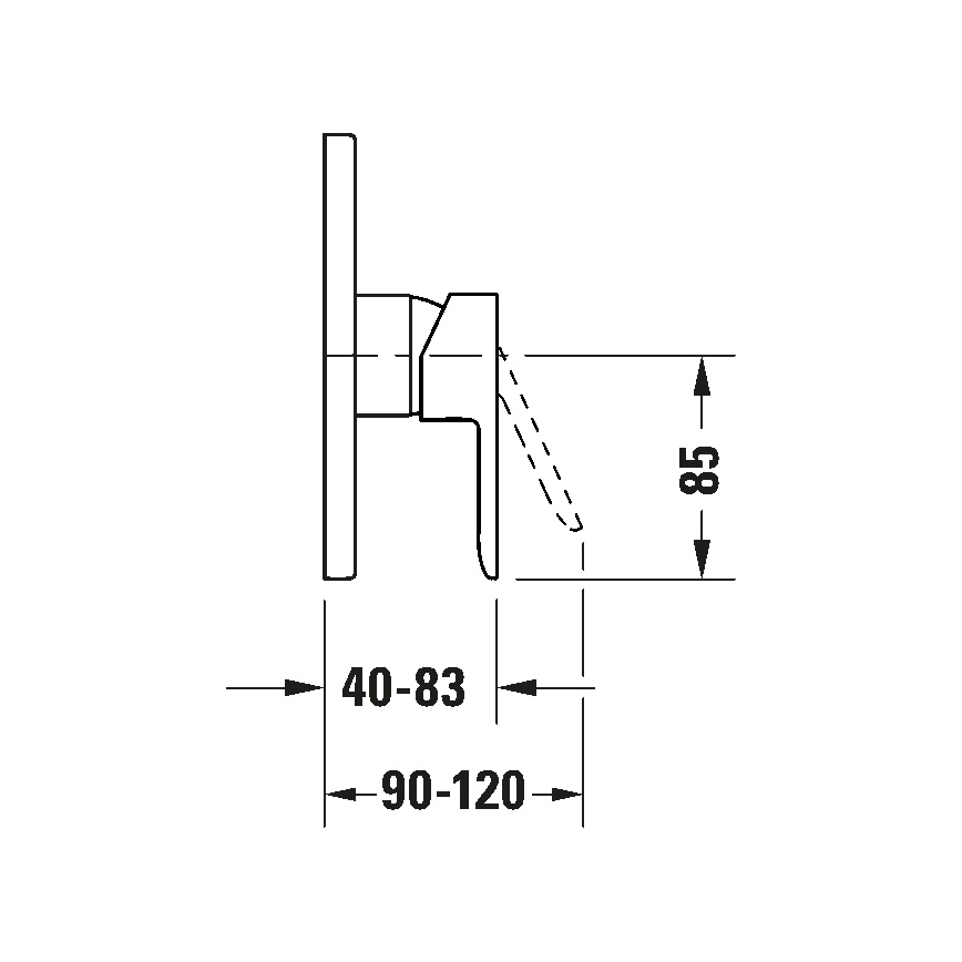 Duravit DC4210010010 - Miscelatore doccia da incasso D-CODE cromo lucido
