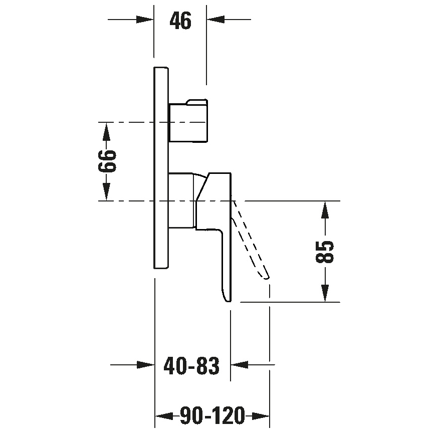 Duravit DC4210012046 - Miscelatore doccia da incasso D-CODE nero opaco