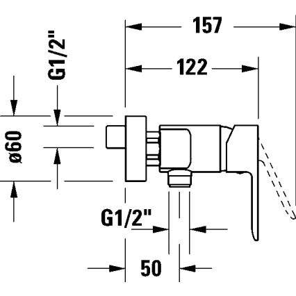 Duravit DC4230001046 - Miscelatore per doccia D-CODE nero opaco