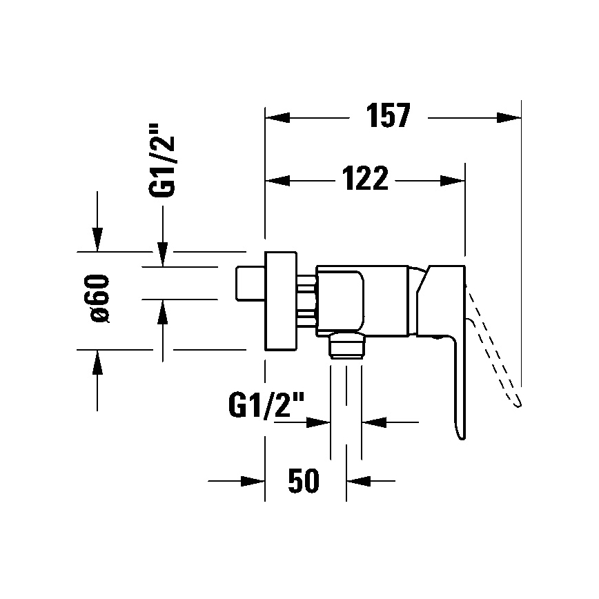Duravit DC4230001046 - Miscelatore per doccia D-CODE nero opaco