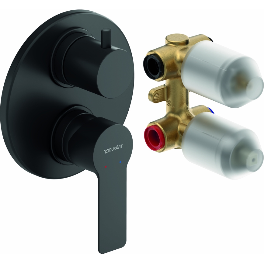 Duravit DC5210008046 - Miscelatore doccia da incasso D-CODE, finitura nero opaco