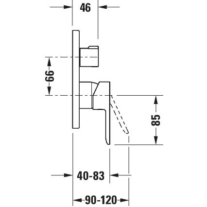 Duravit DC5210012046 - Miscelatore per vasca da incasso D-CODE nero opaco
