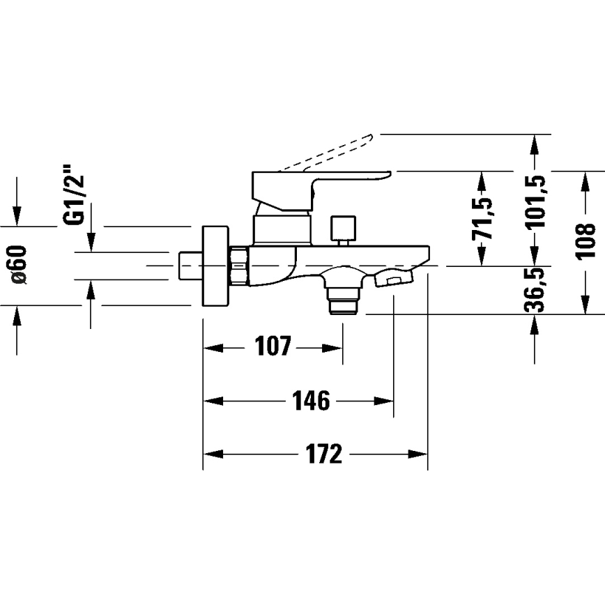 Duravit DC5230001010 - Miscelatore per vasca D-CODE cromo lucido