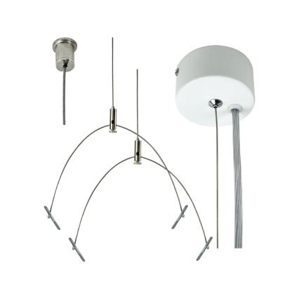 e2 elektro - Set di cavi di sospensione 150 cm, cromato lucido