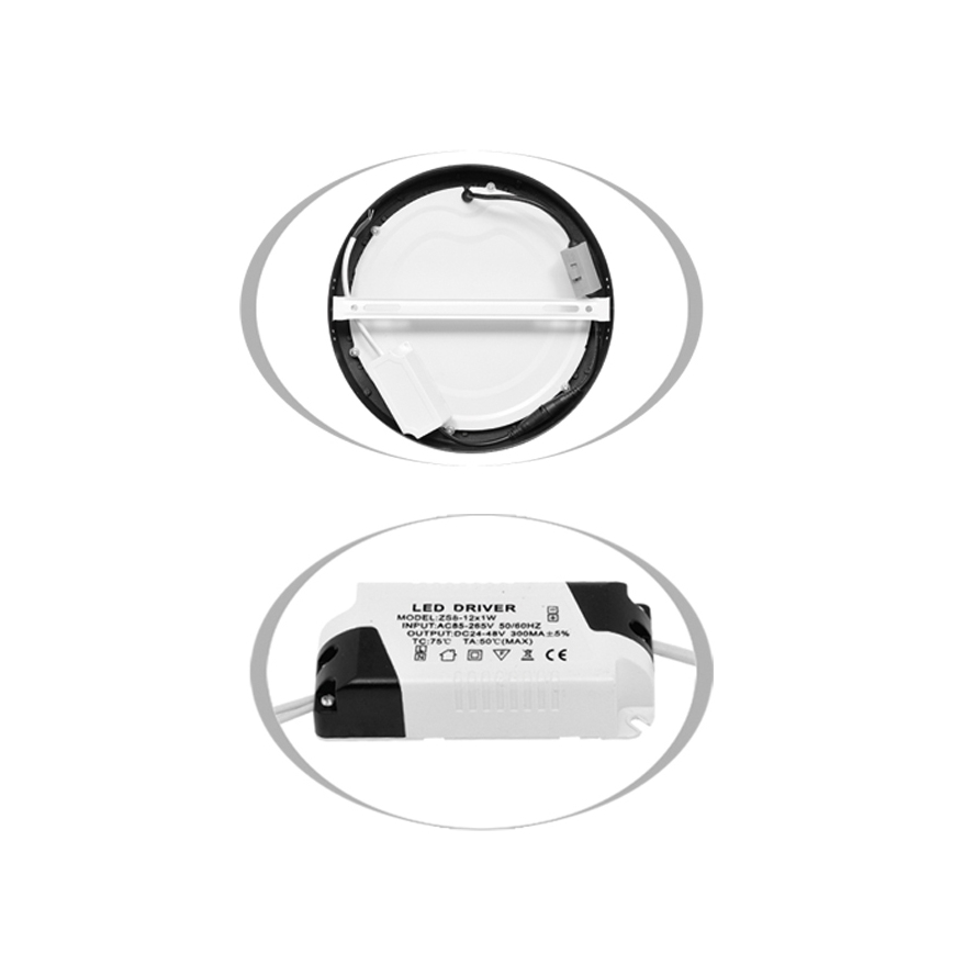 Plafoniera LED LADA LED/18W/230V 3000/4000/6000K diametro 22 cm nero