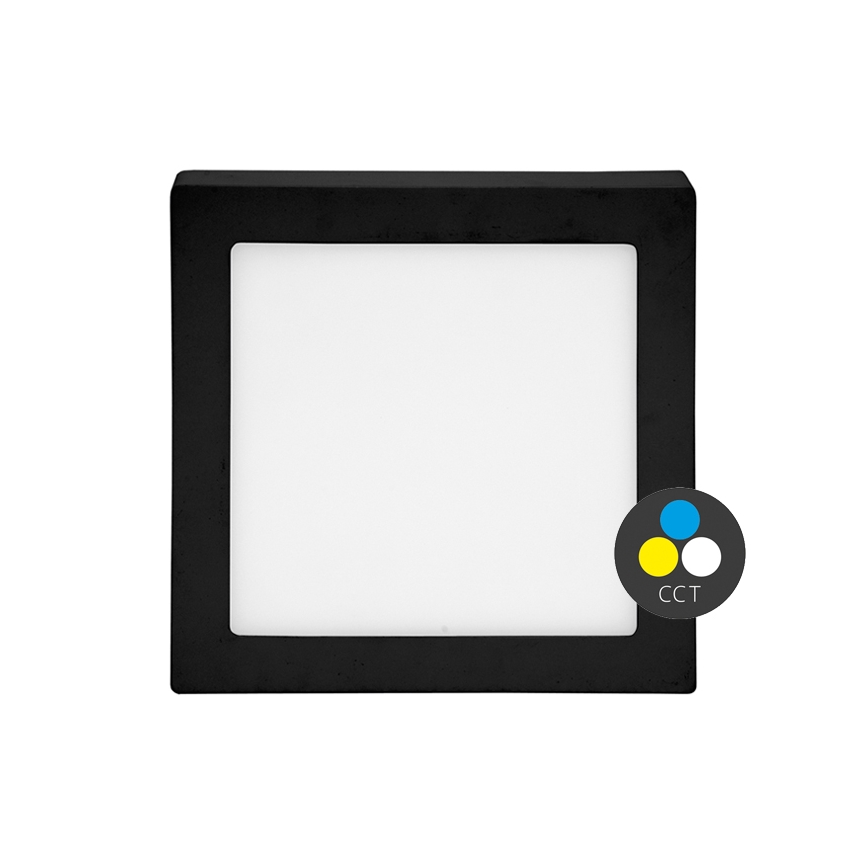 Plafoniera LED RAFA LED/12W/230V 3000/4000/6000K 17x17 cm nero