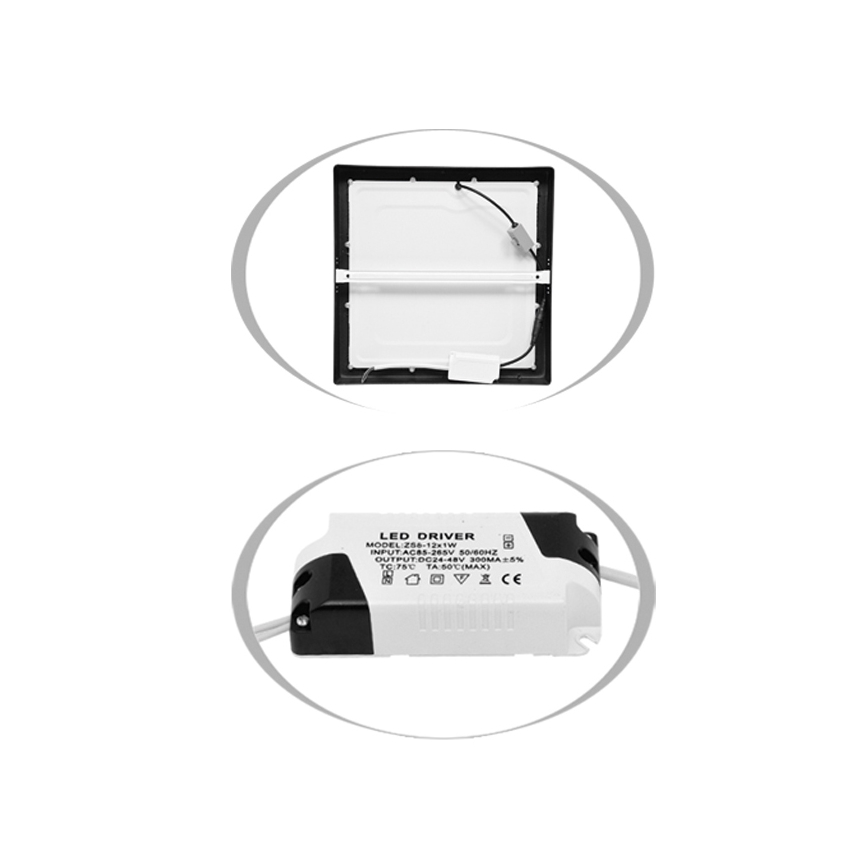 Plafoniera LED RAFA LED/12W/230V 3000/4000/6000K 17x17 cm nero