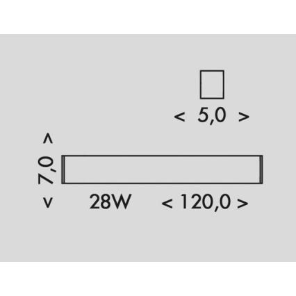 Plafoniera LED DONAR LED/28W/230V 4000K 120 cm nero