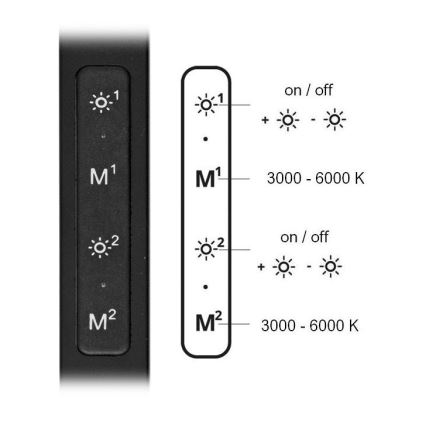 Lampada da tavolo LED dimmerabile SPACE LED/8W + LED/11W/230V 3000-6000K nero