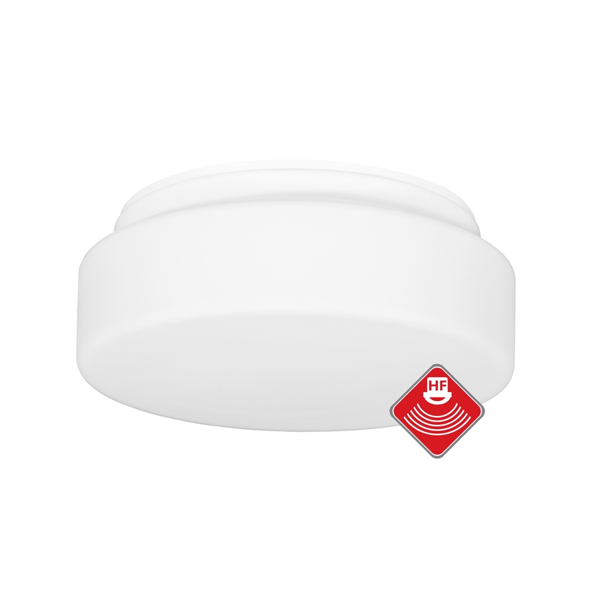 Plafoniera da esterno con sensore HECTOR 1xE27/60W/230V diametro 25 cm IP44 opale bianco