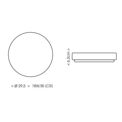 Plafoniera LED da bagno LIRA LED/18W/230V 4000K diametro 29,5 cm IP44 bianco