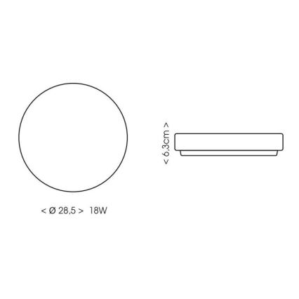 Plafoniera LED da bagno LIRA LED/18W/230V 4000K diametro 28,5 cm IP44