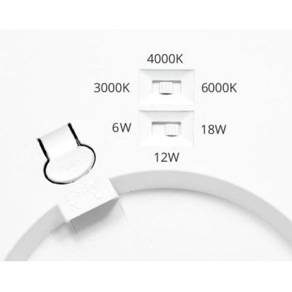 Lampada da incasso LED dimmerabile con sensore LEXA LED/6/12/18W/230V 3000/4000/6000K diametro 22,5 cm bianco