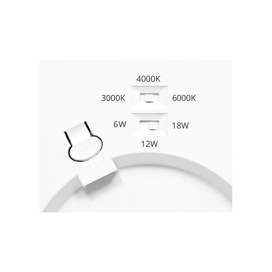 Lampada da incasso LED dimmerabile con sensore LEXA LED/6/12/18W/230V 3000/4000/6000K diametro 22,5 cm bianco