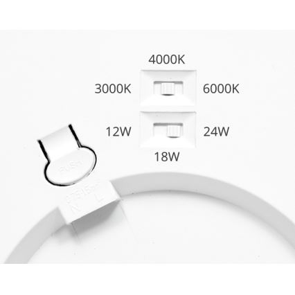 Pannello LED dimmerabile con sensore LEXA LED/12/18/24W/230V 3000/4000/6000K diametro 30 cm bianco