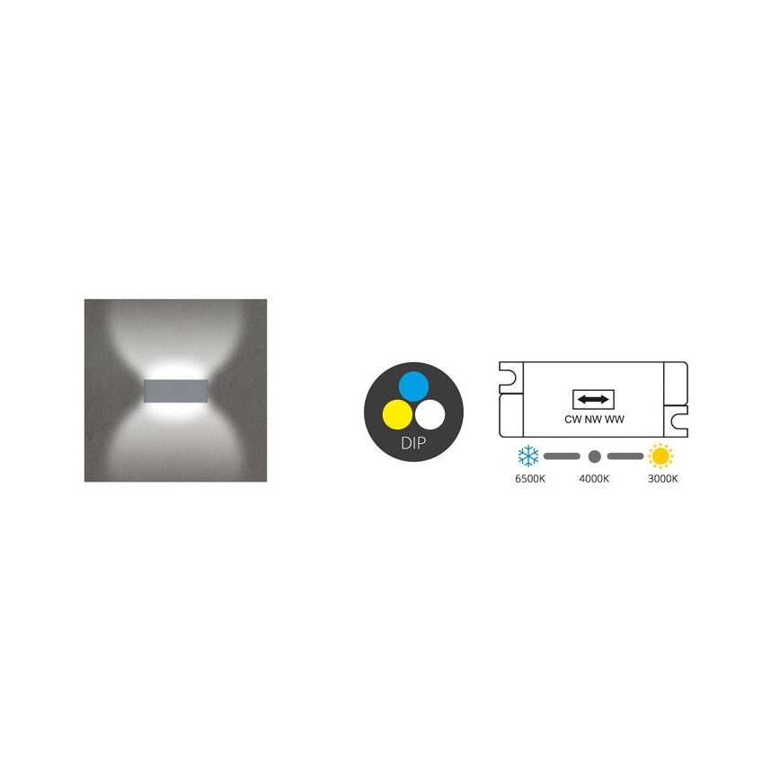 Applique a LED da esterno BRICK 2xLED/6W/230V 3000/4000/6500K IP65 bianco