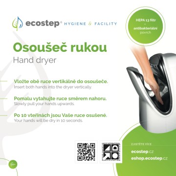 EcoStep 100001 - Cartello informativo per asciugamani elettrico R1.1 CZ/ENG