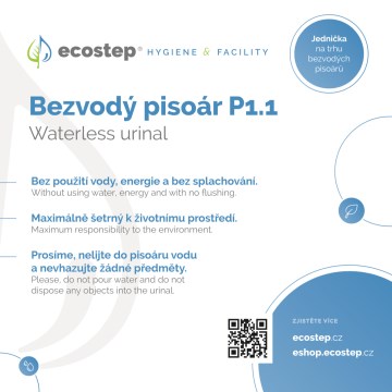 EcoStep 100002 - Cartello informativo per orinatoio senza acqua P1.1 CZ/ENG