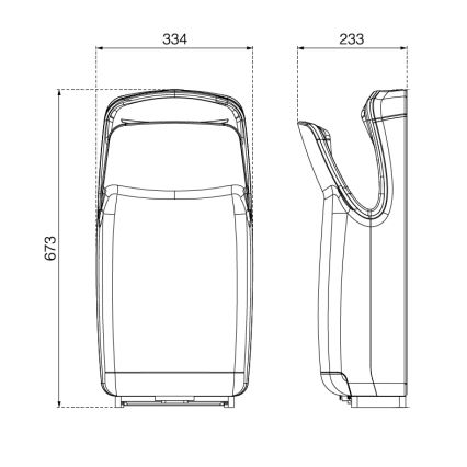 EcoStep 10006 - Asciugatore per mani R1.1 750/1000W/230V argento