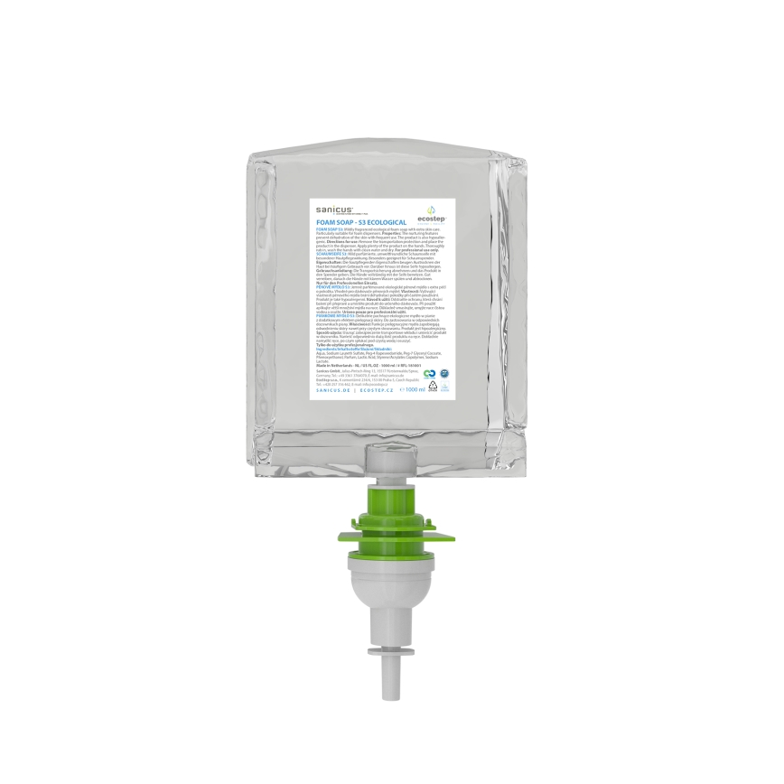 EcoStep 50052 - Dispenser di sapone senza contatto S3 1000 ml 4xAA nero