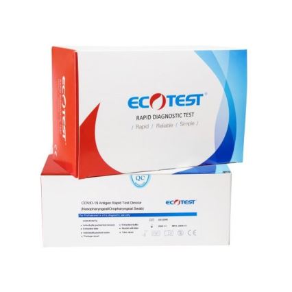 ECOTEST RAPID - Test rapido antigene per COVID-19, confezione 20pz