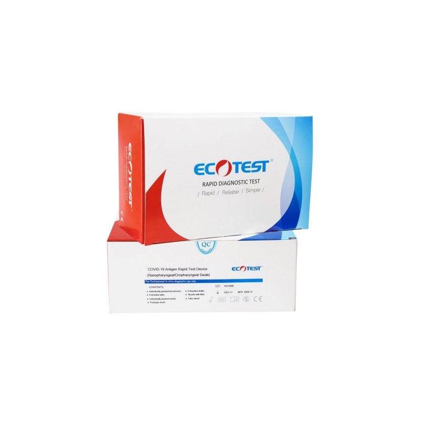 ECOTEST RAPID - Test rapido antigene per COVID-19, confezione 20pz