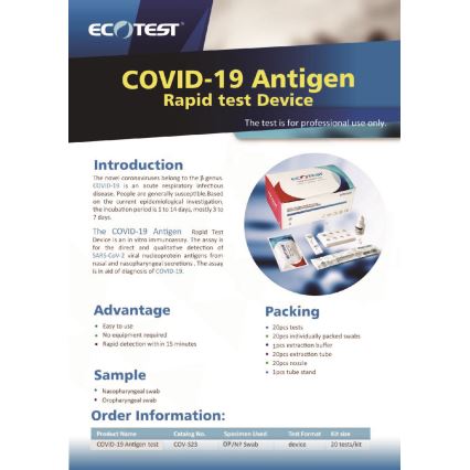 ECOTEST RAPID - Test rapido antigene per COVID-19, confezione 20pz