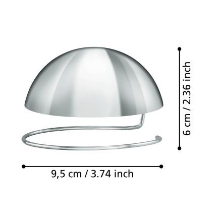 Eglo 11907 - Calotta sferica decorativa per lampadina G95 cromo lucido