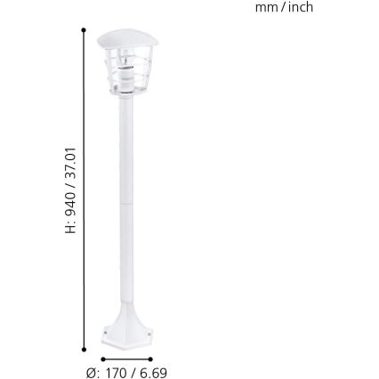 Eglo 18799 - Lampada da esterno ALORIA 1xE27/60W/230V IP44 bianca