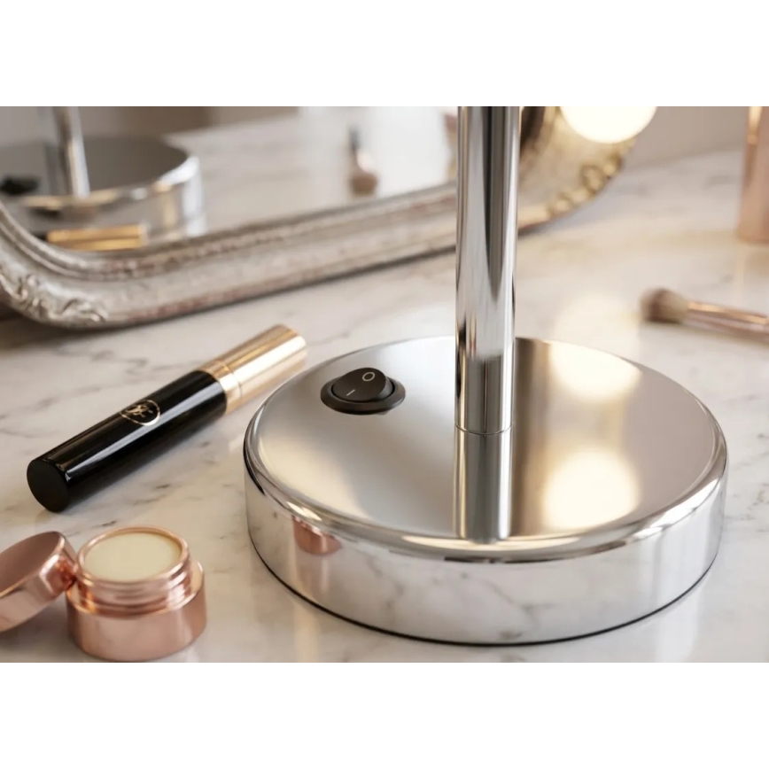 Eglo 201598 - Specchio cosmetico con retroilluminazione LED LED/4W/4xAA IP65 cromo lucido