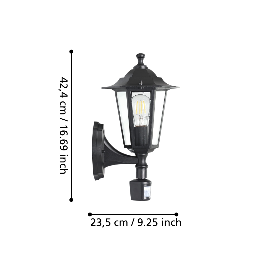 EGLO - Lampada con sensore 1xE27/60W nero
