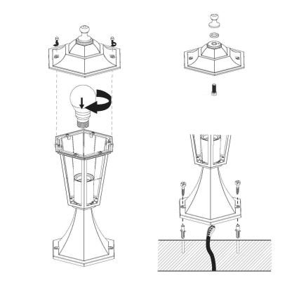 EGLO - Lampada da esterno 1xE27/60W nero IP44