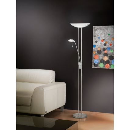 Eglo 25869 - Lampada da terra con dimmer BAYA 1xR7s/230W/230V + 1xG9/33W cromo opaco