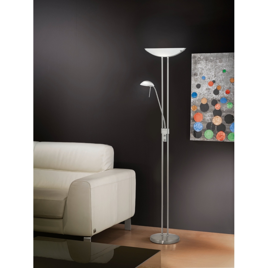 Eglo 25869 - Lampada da terra con dimmer BAYA 1xR7s/230W/230V + 1xG9/33W cromo opaco