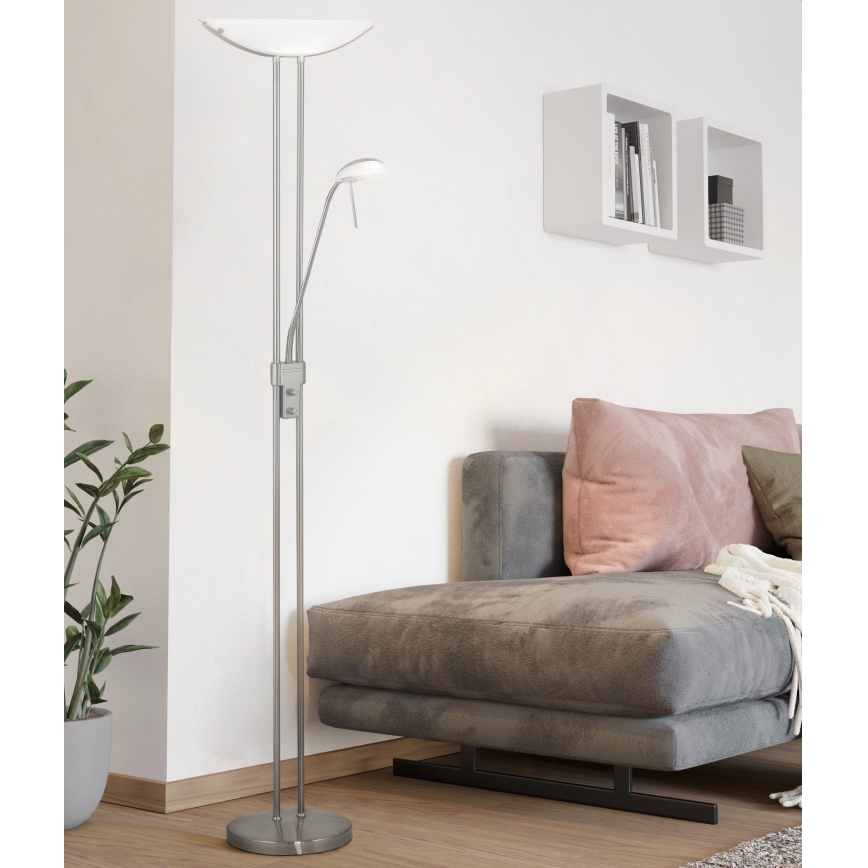 Eglo 25869 - Lampada da terra dimmerabile BAYA 1xR7s/230W/230V + 1xG9/33W cromo satinato
