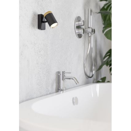 Eglo - Faretto da parete per bagno 1xGU10/3W/230V IP44 nero/beige