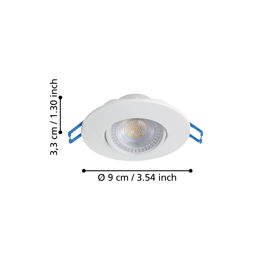 Eglo - Set da 10 faretti da incasso LED/4,9W/230V 2700/4000/6500K Ø 9 cm bianco