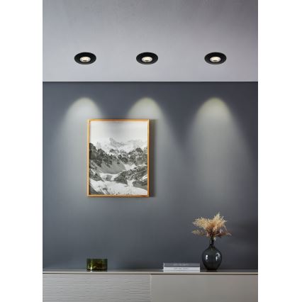 Eglo - Set 5x faretti da incasso LED 4,9W/230V 2700/4000/6500K Ø 9 cm nero