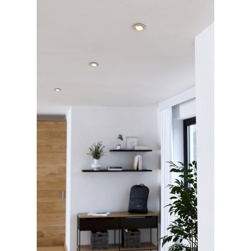 Eglo - Set da 3 faretti da incasso LED/4,9W/230V 2700/4000/6500K Ø 9 cm cromo opaco