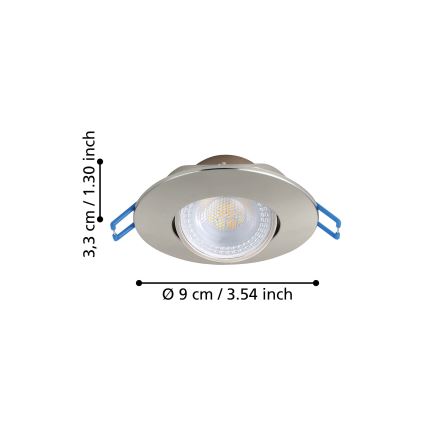 Eglo - Set da 7 faretti LED da incasso LED/4,9W/230V 2700/4000/6500K Ø 9 cm cromo opaco